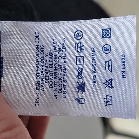 Lands End Cashmere Black Cable Knit Sweater Collard Long Sleeves Women's Sz XL - Picture 10 of 10